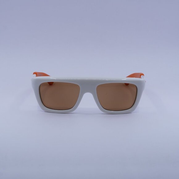 Bottega Veneta BV1232S 004 Sunglasses Ivory/Orange Rectangle Frame, Brown Lenses - Picture 2 of 11